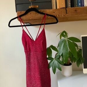 Elegant Red Glitter Dress